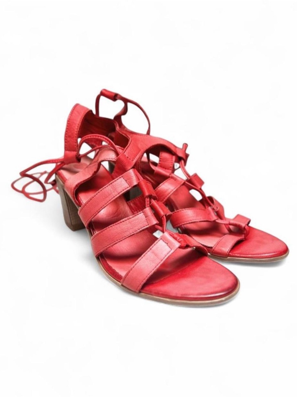 2008 Vintage Bueno | Soft Italian Leather Lace-Up Heeled Sandals - Picture 6 of 8